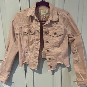 Jessica Simpson distressed denim jacket